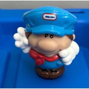 Little Tikes Vintage Train Engineer Conductor Figure Blue Uniform Red Scarf Toy